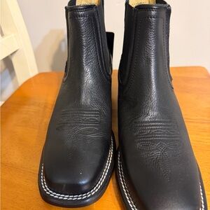 Women's Black Western Chelsea Boots - Classic Slip-On Cowboy Style
